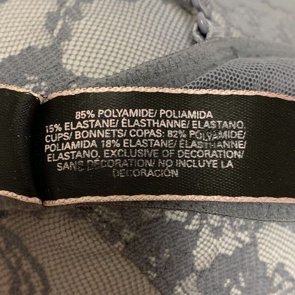 Victorias Secret Push Up Bra Size 32D Grey Lace Convertible Straps Padded - Picture 9 of 10